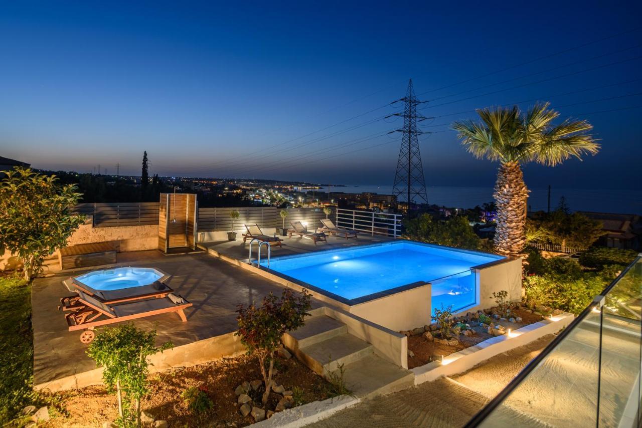 Queen'S Gem Luxury Villa - Heated Jacuzzi & Pool 赫索尼索斯 外观 照片
