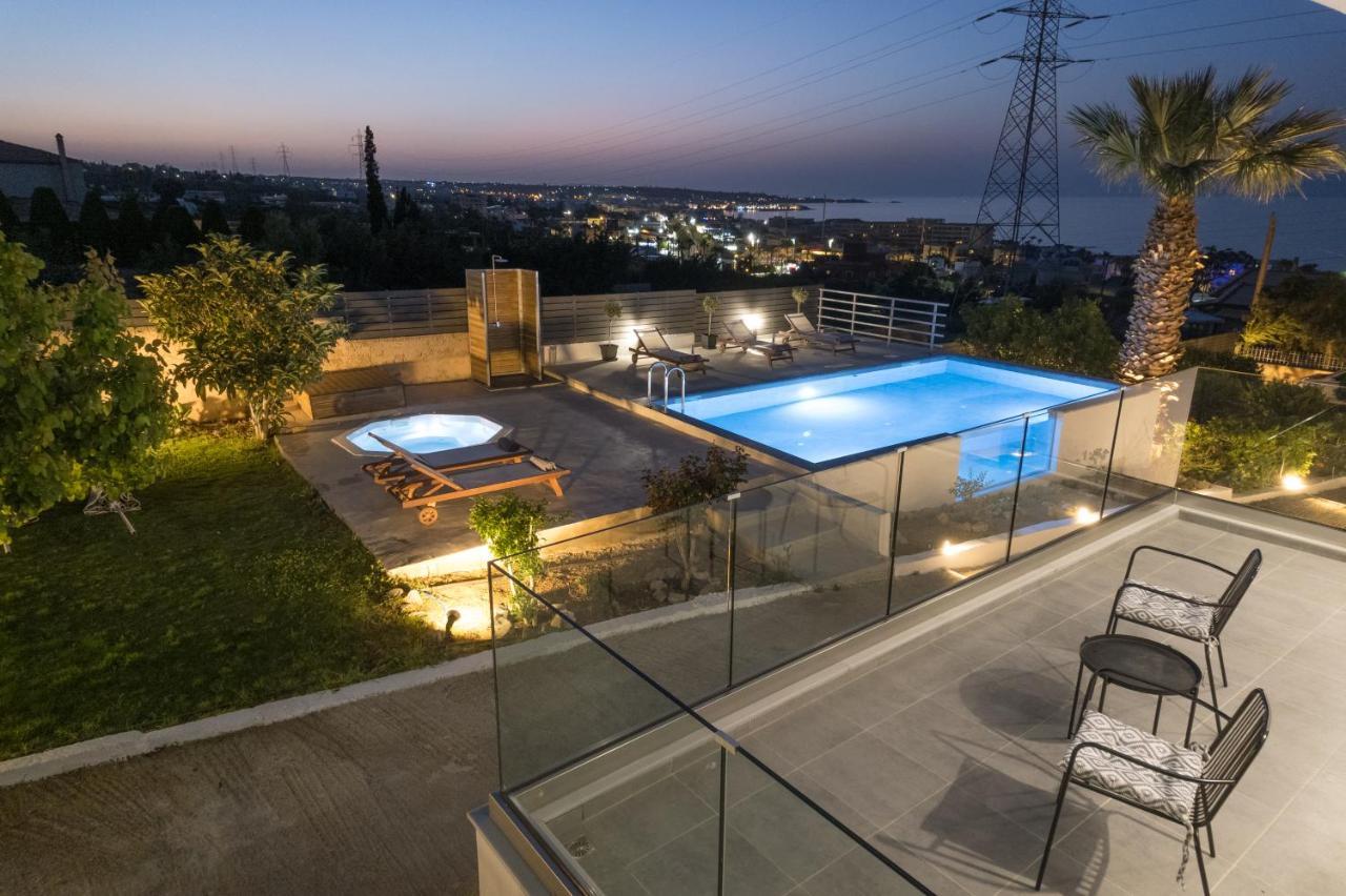 Queen'S Gem Luxury Villa - Heated Jacuzzi & Pool 赫索尼索斯 外观 照片