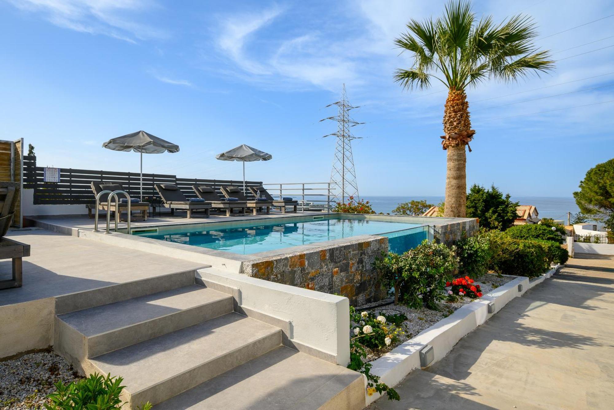 Queen'S Gem Luxury Villa - Heated Jacuzzi & Pool 赫索尼索斯 外观 照片