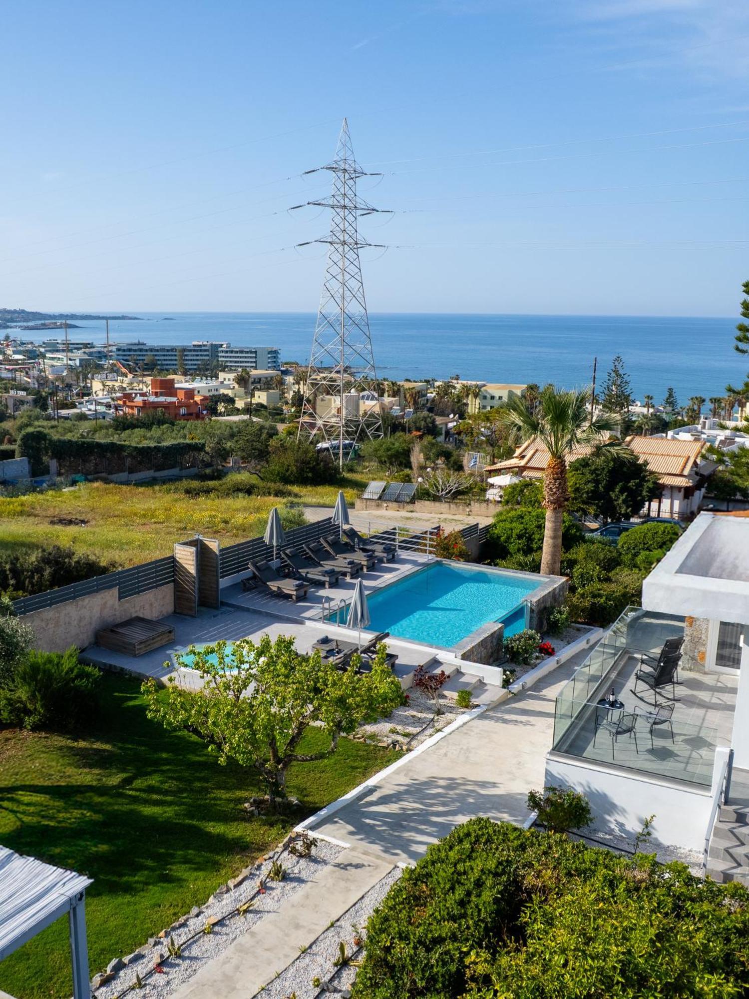 Queen'S Gem Luxury Villa - Heated Jacuzzi & Pool 赫索尼索斯 外观 照片